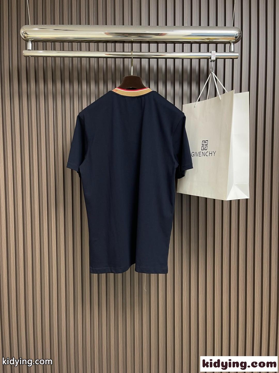 カジュアル おしゃれ 半袖Tシャツ バーバリー Tシャツ コピー クルーネック ネイビー-1