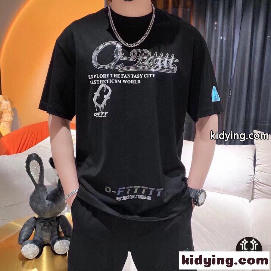 春夏 カジュアル 定番 3色あり クルーネック オフホワイト tシャツ コピー おしゃれ コットン 着心地いい-1