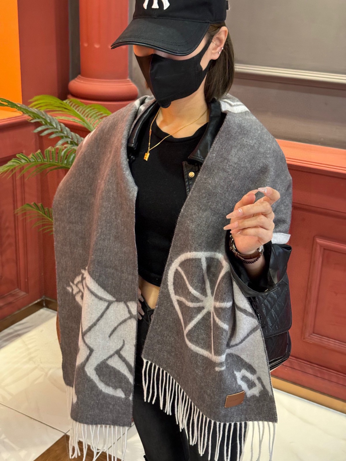 上品 エレガント カシミヤマフラー エルメス スカーフ コピー ユニセックス グレー-0