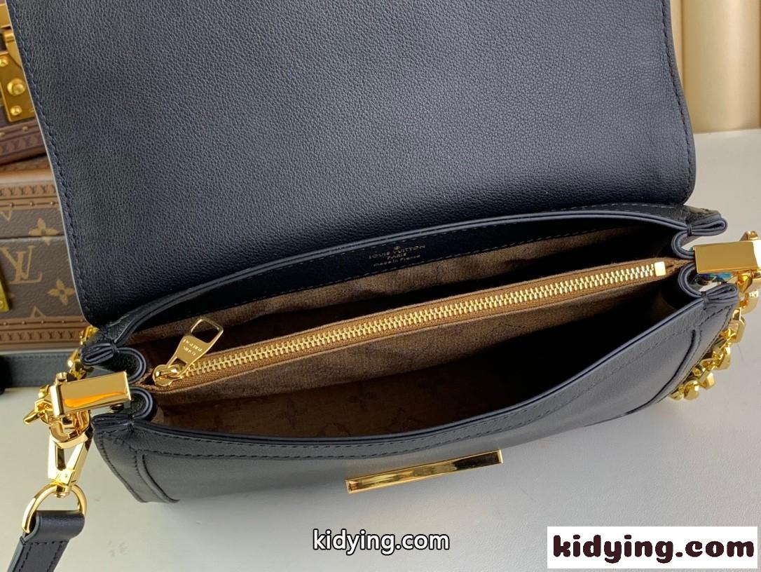 24SS☆LV ドフィーヌ・ソフト MM ルイヴィトン バッグ スーパーコピー M25209 ブラック-4