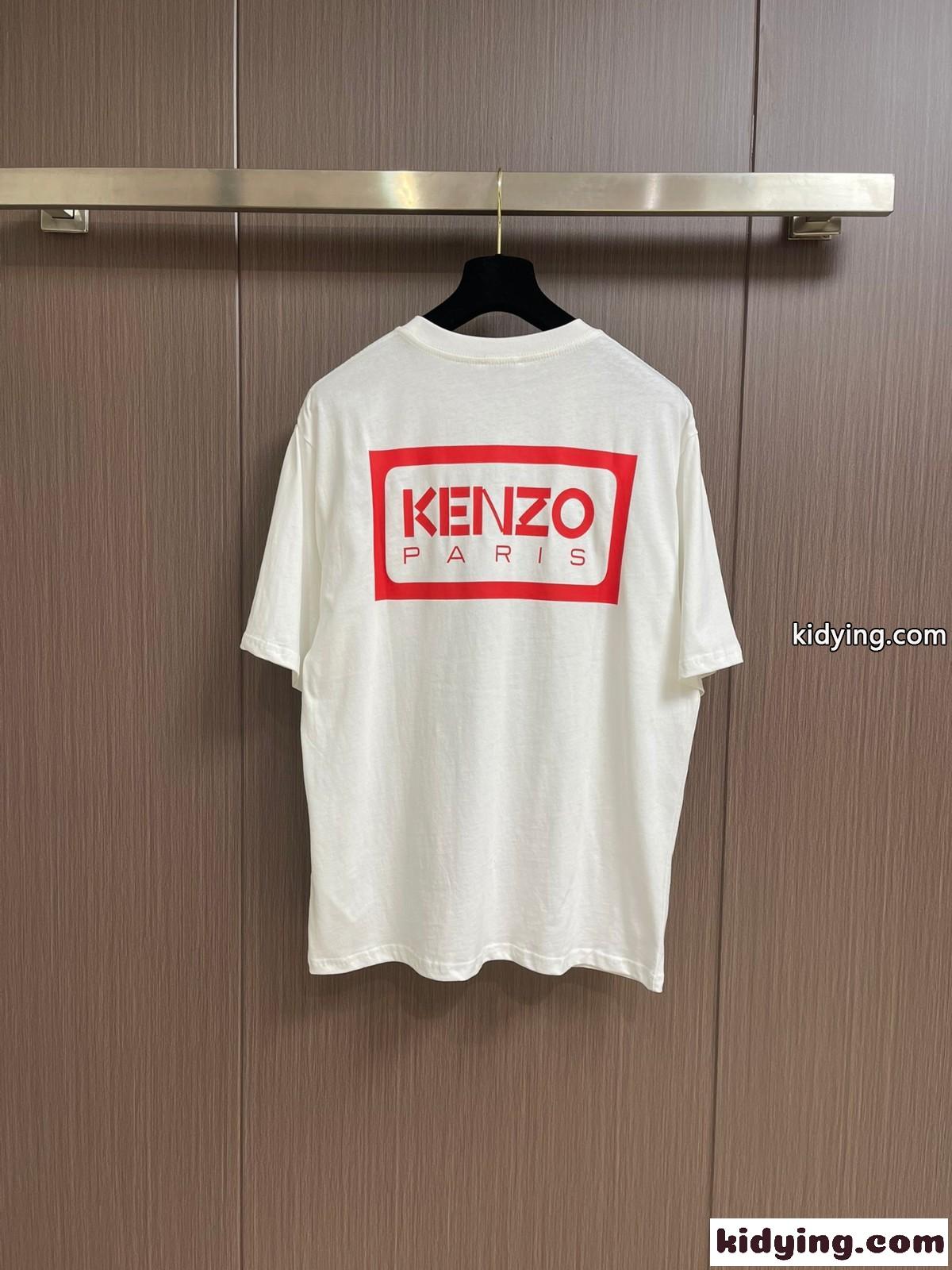 BICOLOR KENZO PARIS ロゴ入り 半袖Tシャツ ケンゾー tシャツ コピー ホワイト-1