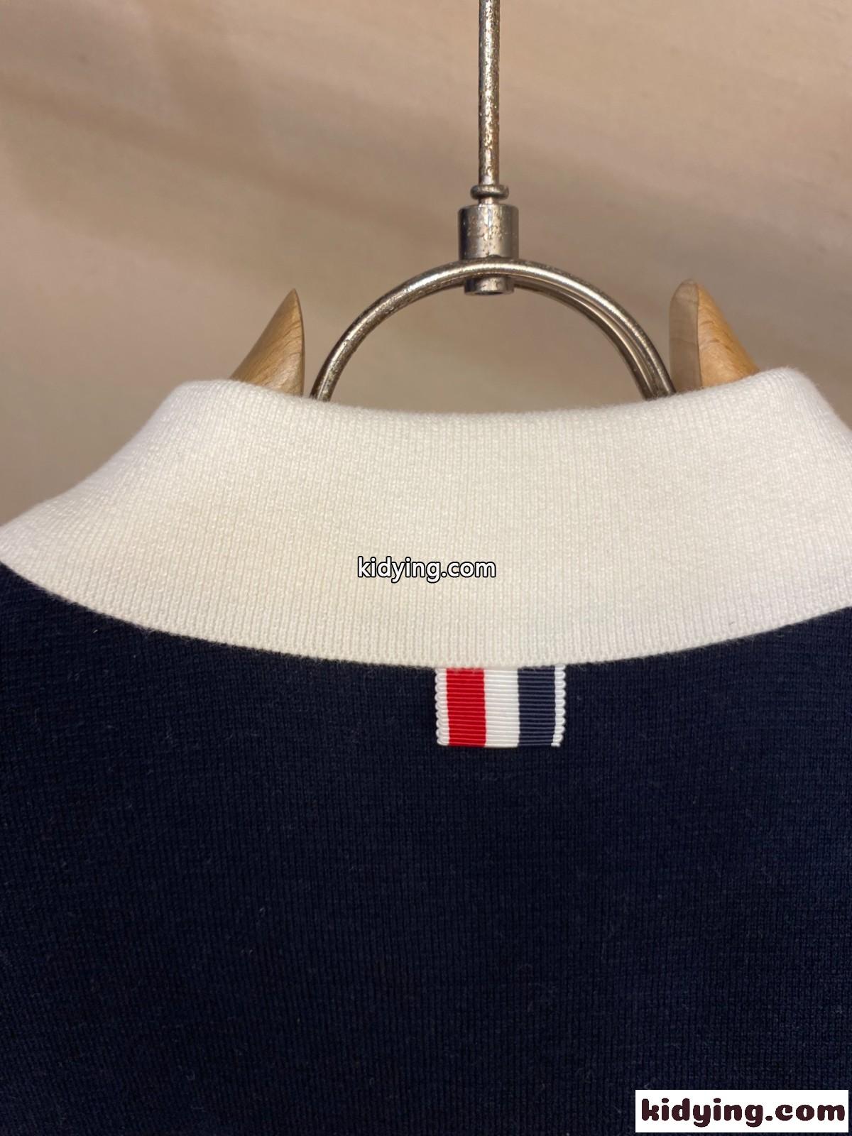 カジュアル コットン ポロシャツ トムブラウン Tシャツ スーパーコピー ブラック-4
