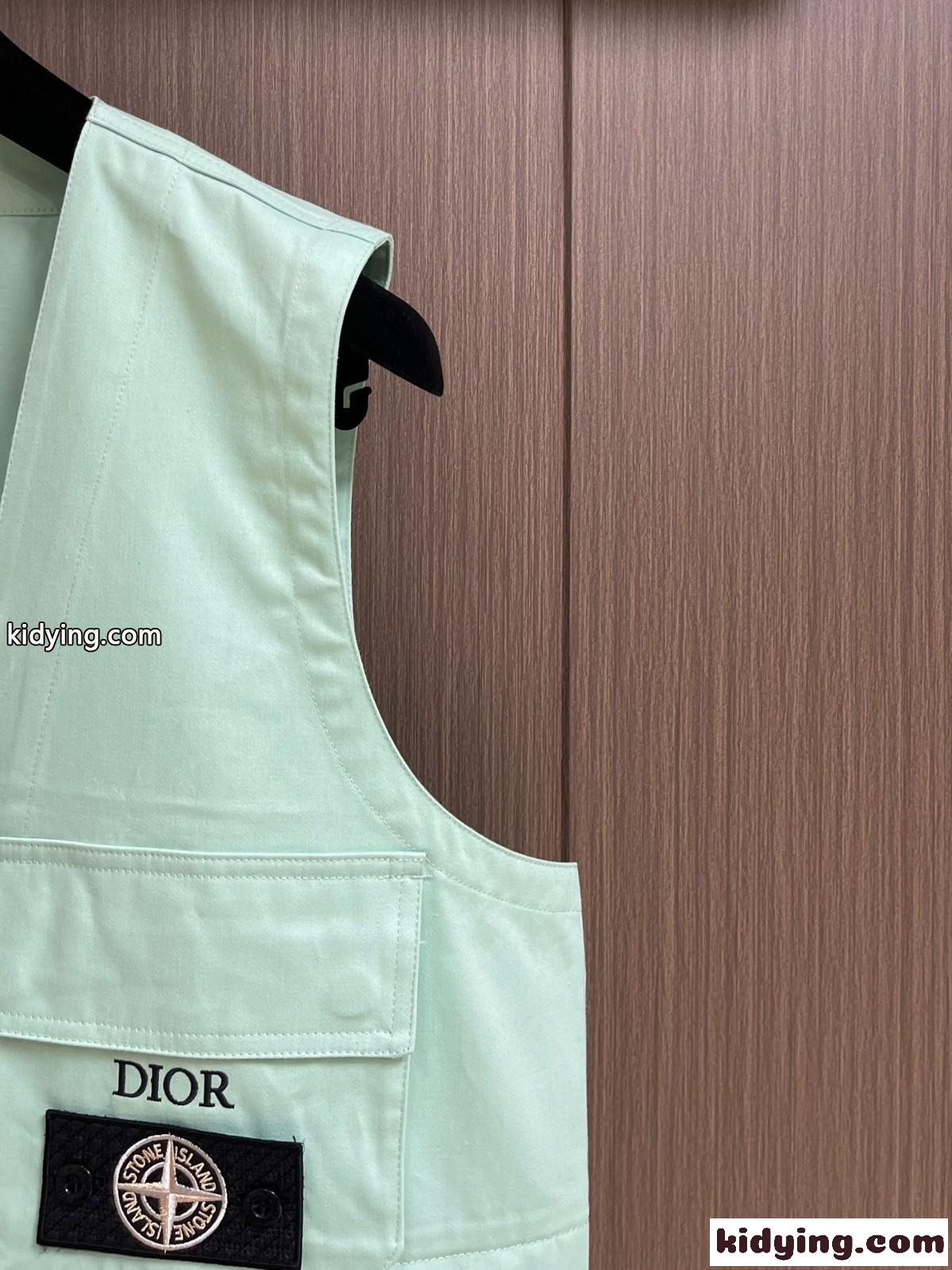 DIOR AND STONE ISLAND ノースリーブ ベスト クリスチャン・ディオール ジャケット コピー ライトグリーン-2