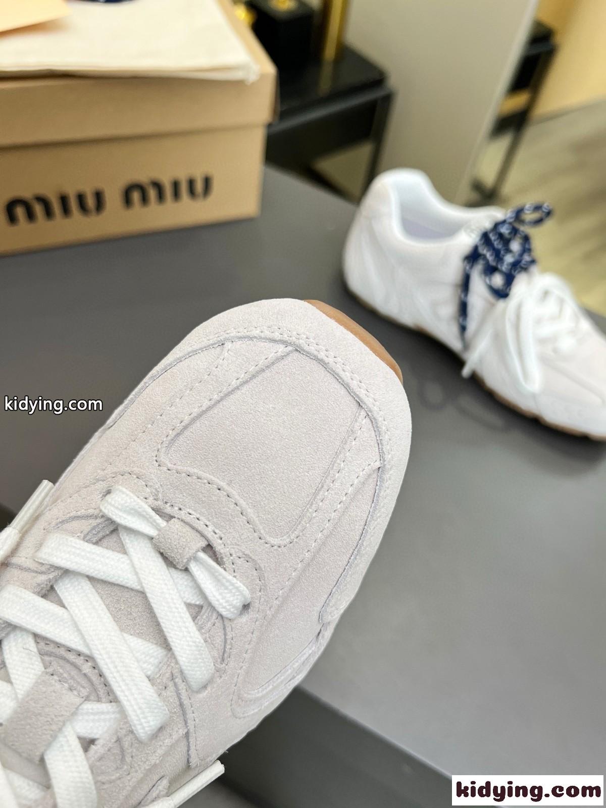 New Balance x Miu Miu xxx スエードスニーカー ミュウミュウ スニーカー コピー ホワイト-3