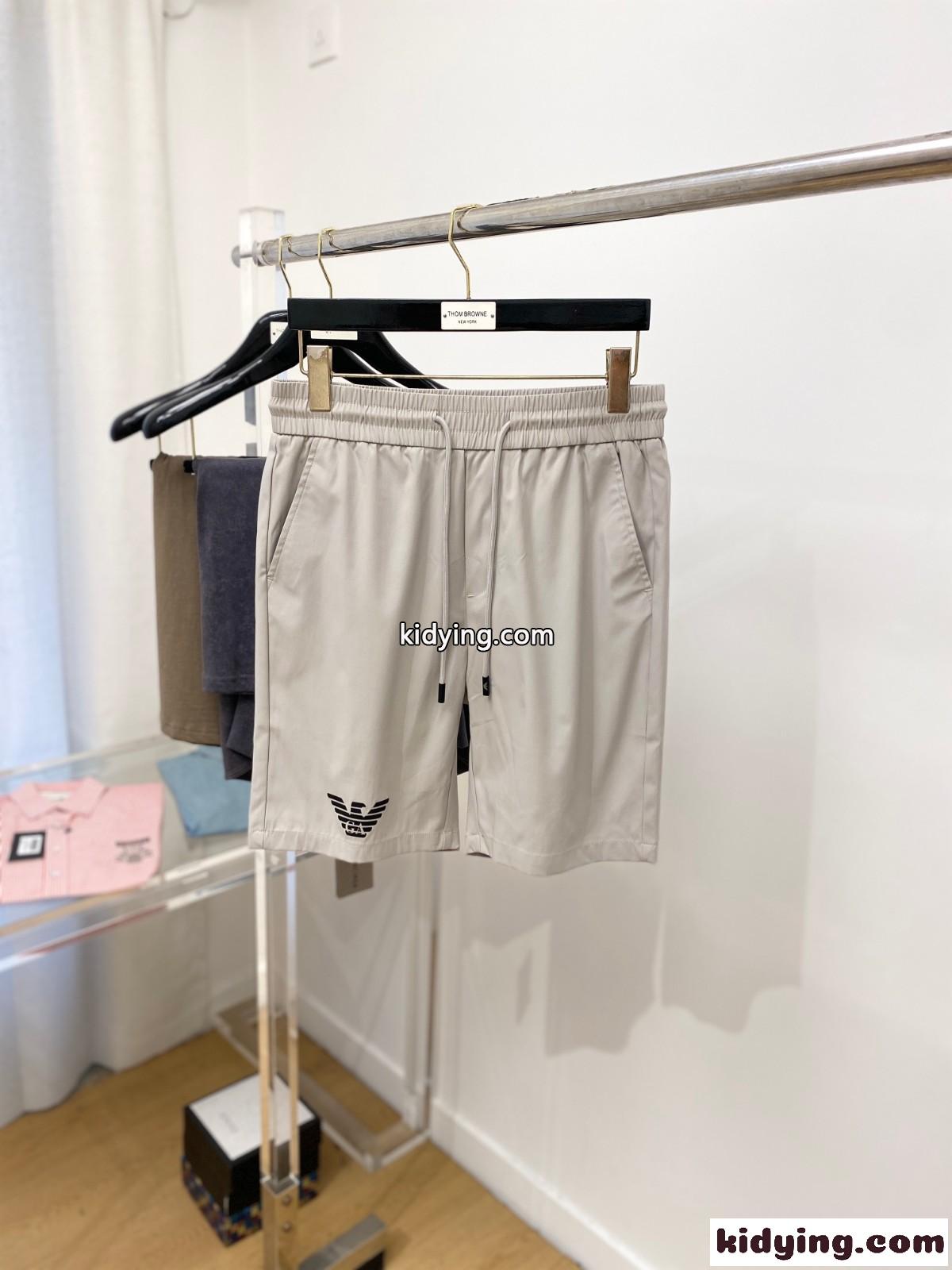 メンズ 春夏 ショートパンツ アルマーニ カジュアルパンツ コピー ロゴ入り グレー-0