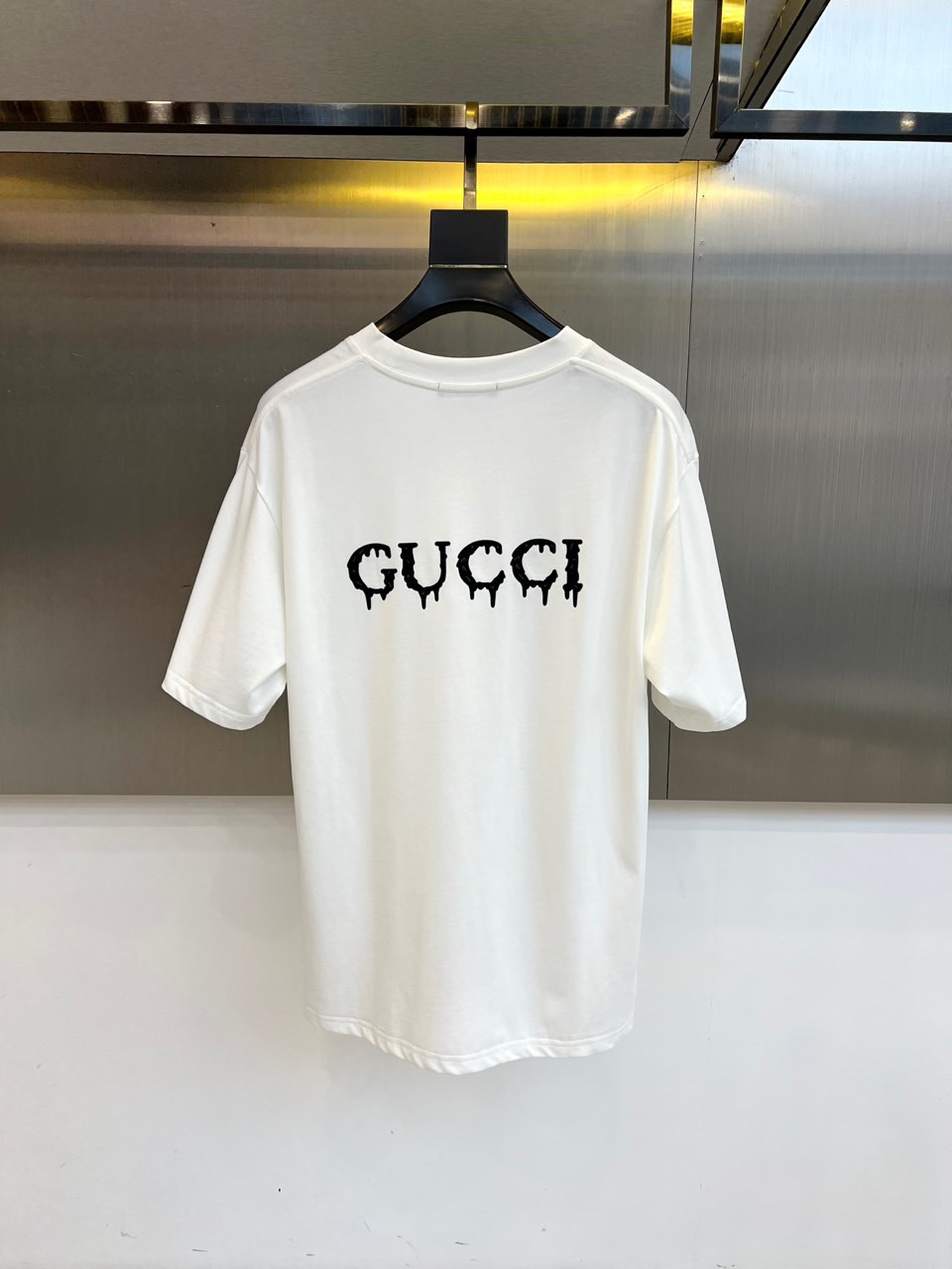 定番 カジュアル ロゴプリント グッチ Tシャツ 偽物 クルーネック ホワイト-3