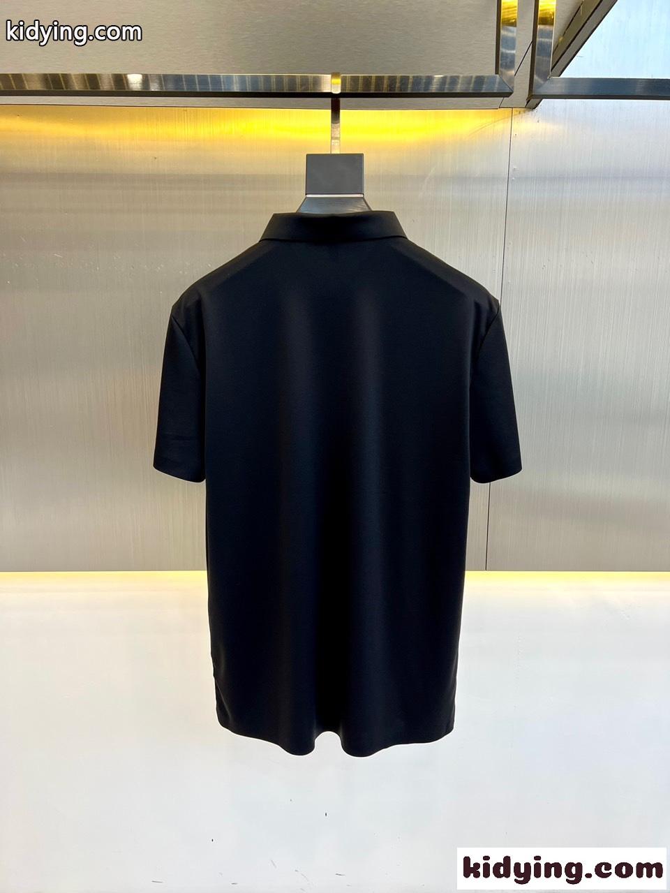 シンプル 春夏 半袖 ポロシャツ バーバリー Tシャツ コピー ブラック-4