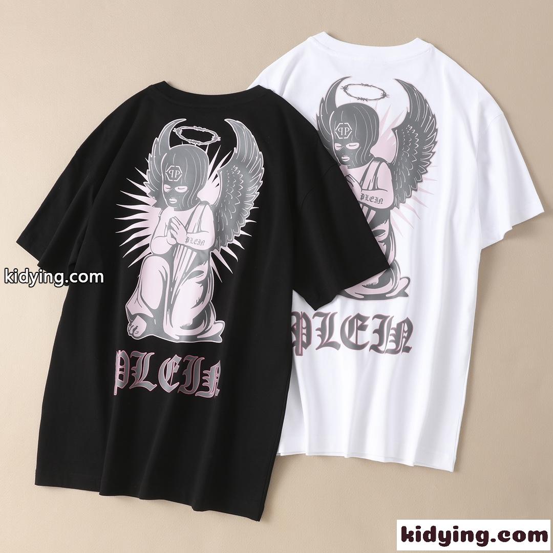 定番 カジュアル 人気 クルーネック お洒落 プルオーバー フィリッププレイン 半袖Tシャツ コピー ホワイト ブラック-2
