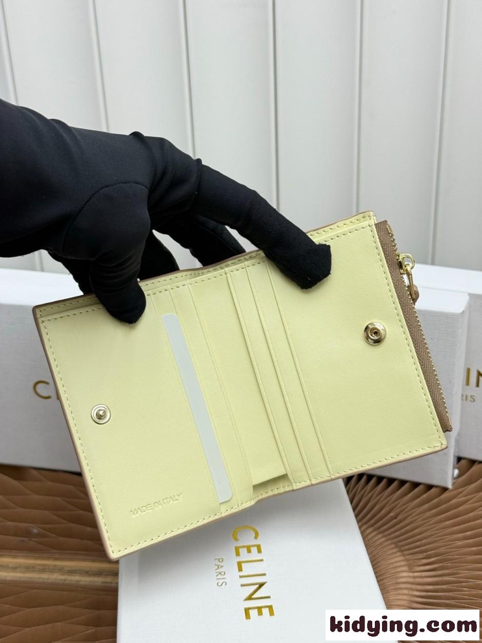 セリーヌ 財布 コピー 人気 おしゃれ 2つ折り財布 ウォレット ベージュ-3