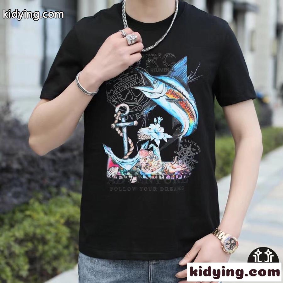 定番 着心地いい クールネック プリント クリスチャン・ディオール Tシャツ コピー メンズ 半袖 カジュアル-2