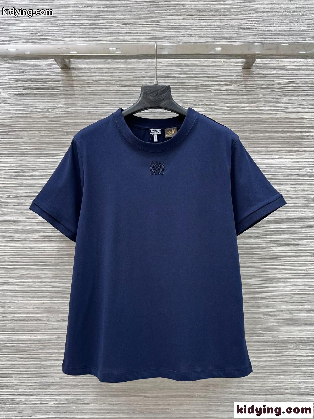 カジュアル 合わせやすい レース Tシャツ ロエベ Tシャツ コピー ネイビー-2