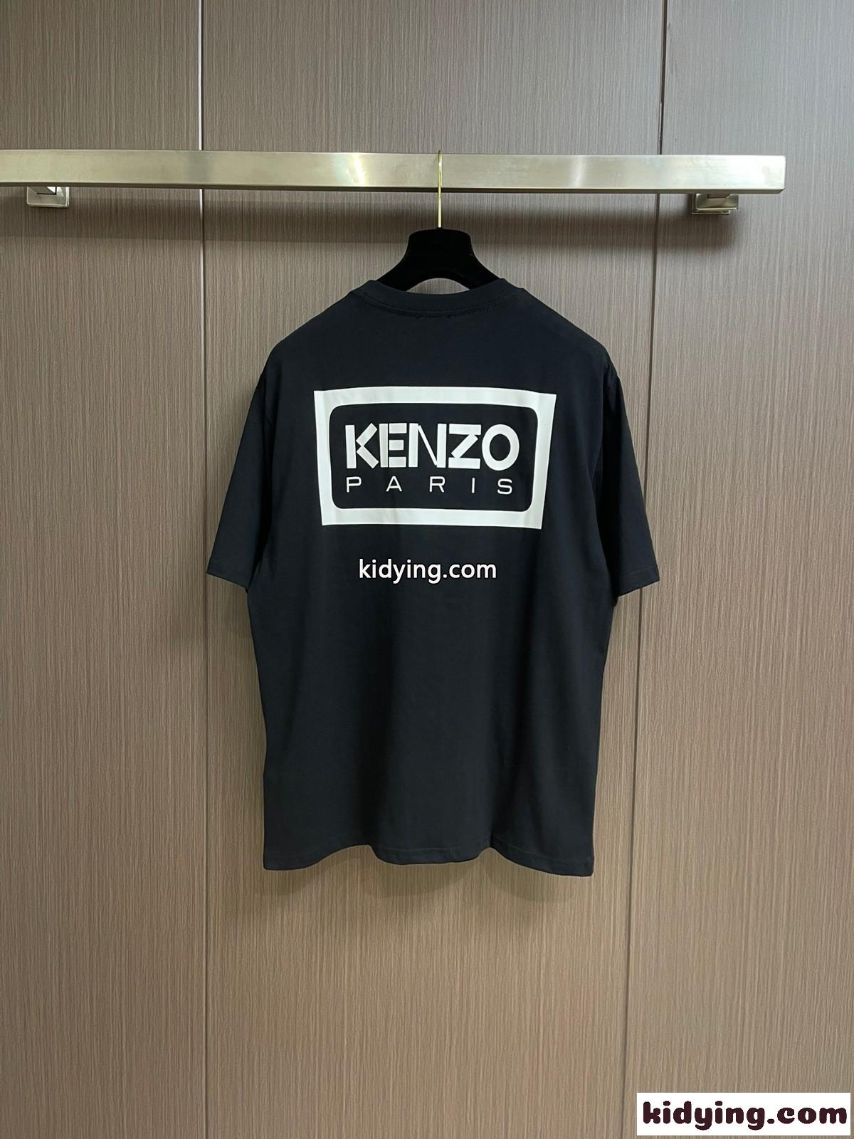 BICOLOR KENZO PARIS ロゴ入り 半袖Tシャツ ケンゾー tシャツ コピー ブラック-1