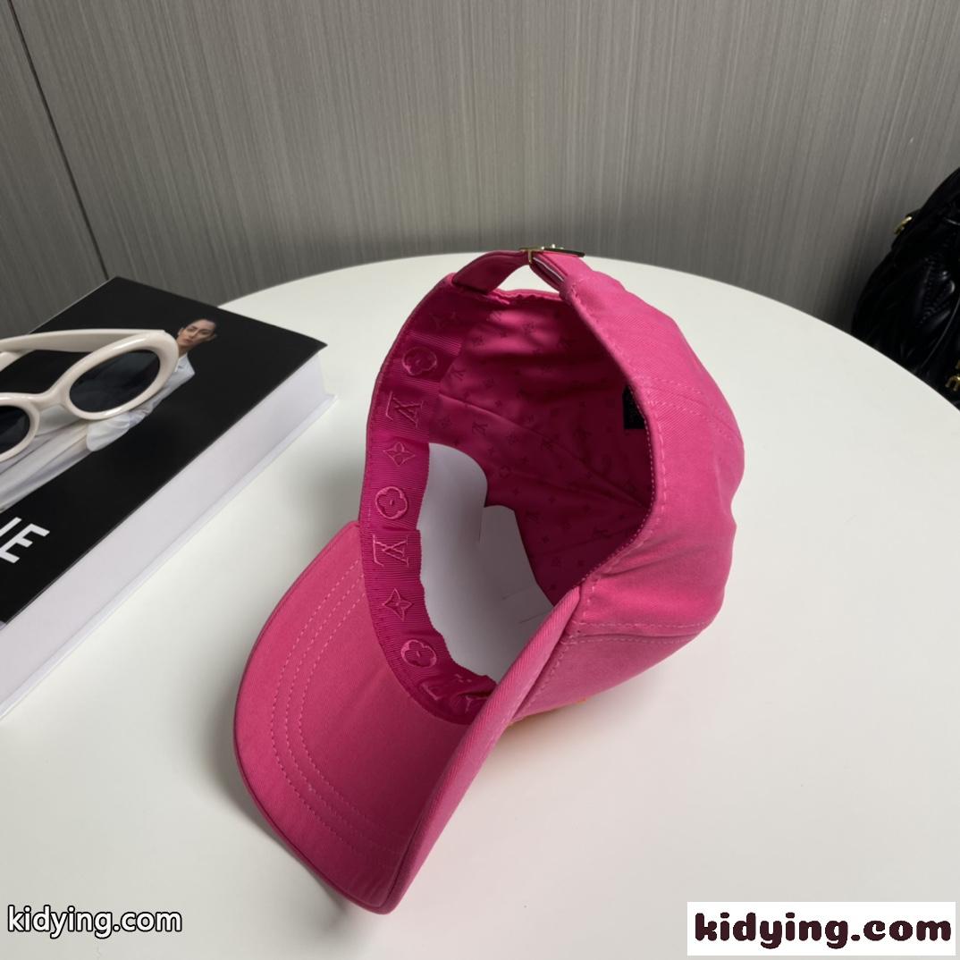 キャップ・LV シグネチャー ルイヴィトン キャップ コピー 帽子 ピンク-4