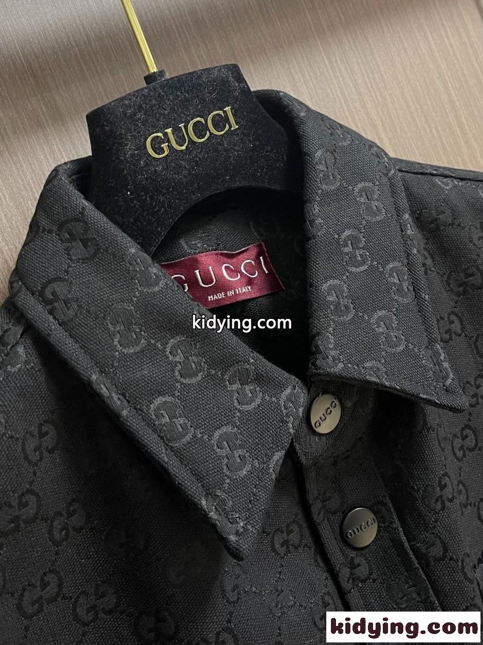 グッチ ジャケット コピー 上品 洗練された GG ダウン入り シャツジャケット ブラック-2