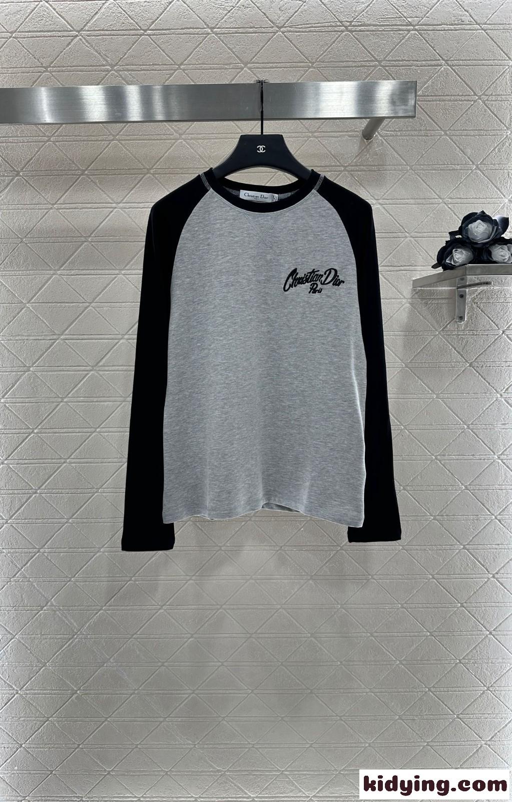 カジュアル コットン 長袖Tシャツ クリスチャン・ディオール Tシャツ コピー-1