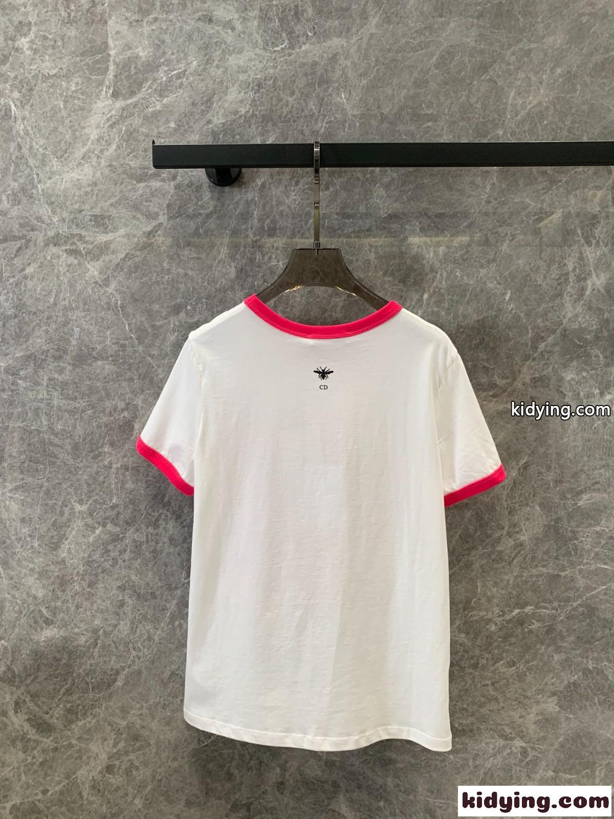 人気 Miss Dior コットン 半袖Tシャツ クリスチャン・ディオール Tシャツ コピー-1