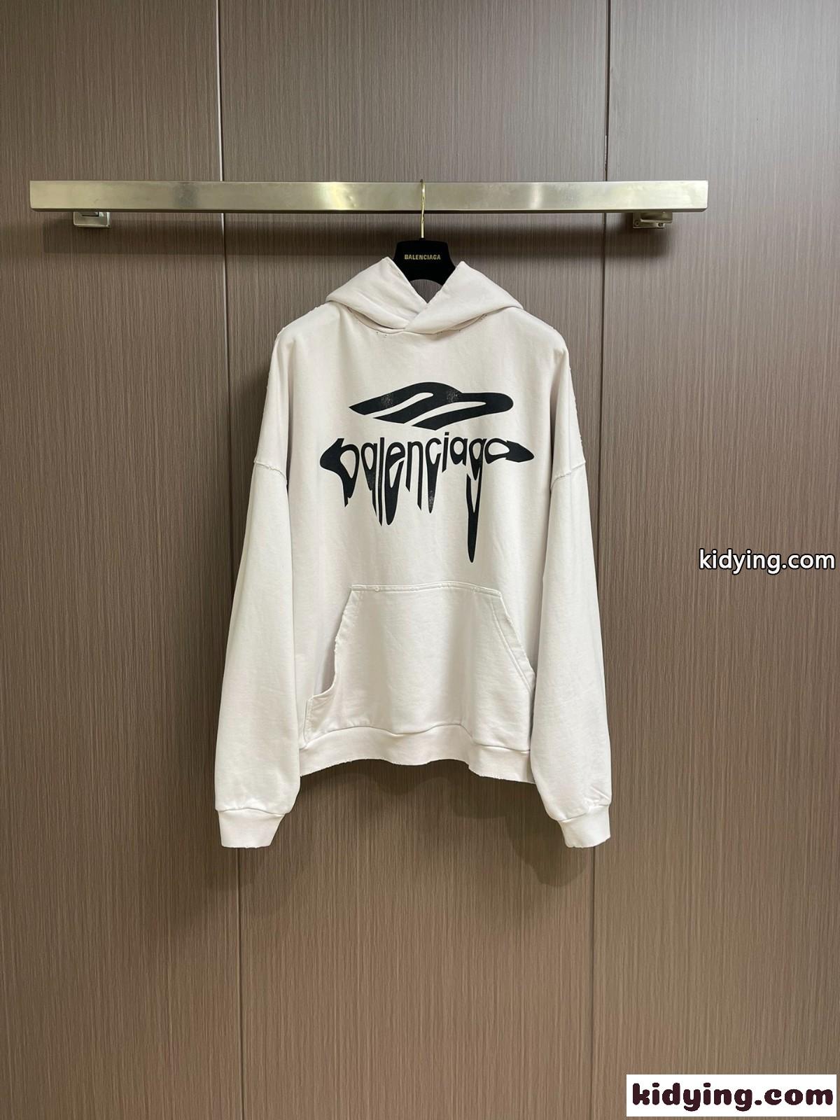 ユニセックス 3B Liquified Hoodie バレンシアガ パーカー コピー ホワイト-0
