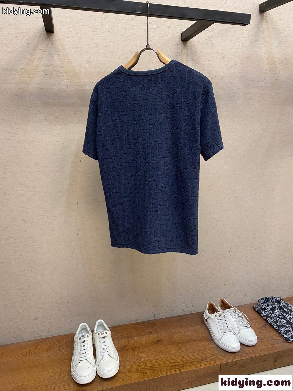 人気 ロゴ ディオール オブリーク Tシャツ クリスチャン・ディオール 半袖Tシャツ コピー ネイビー-1
