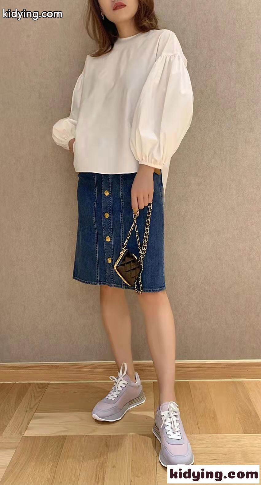 可愛い ゆったり 体型カバー 刺繍 切り替え 人気 セリーヌ シャツ コピー レディース 前後2WAY ブラウス 白 ホワイト-4