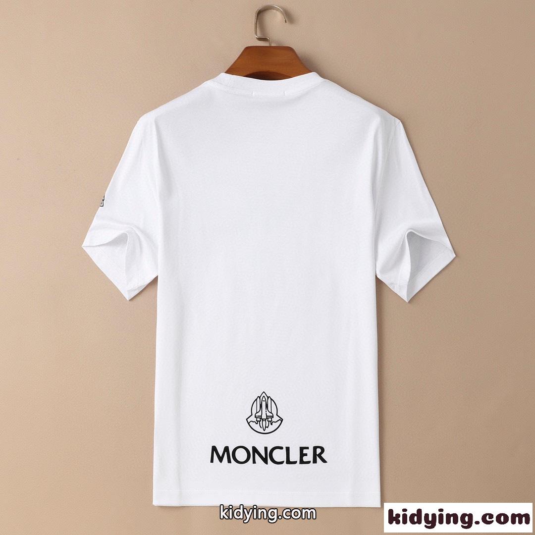 ロゴプリント お洒落 カジュアル シンプル モンクレール 半袖tシャツ コピー クルーネック ホワイト ブラック-4