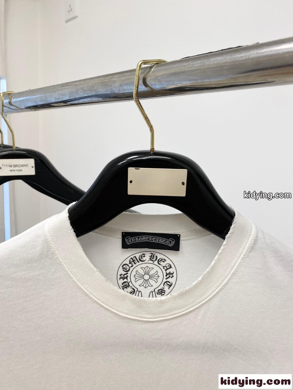カジュアル ロゴプリント クルーネック クロムハーツ 半袖Tシャツ コピー ホワイト-1