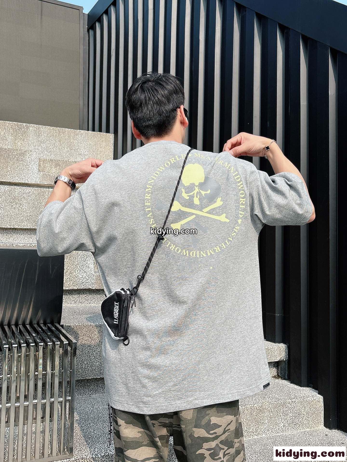 オーバーサイズ コットン マスターマインド・ジャパン Tシャツ コピー 半袖Tシャツ グレー-1
