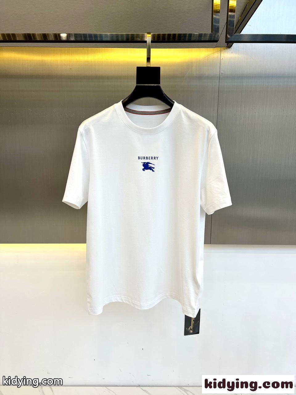 シンプル クルーネック 半袖Tシャツ バーバリー Tシャツ コピー 合わせやすい ホワイト-0