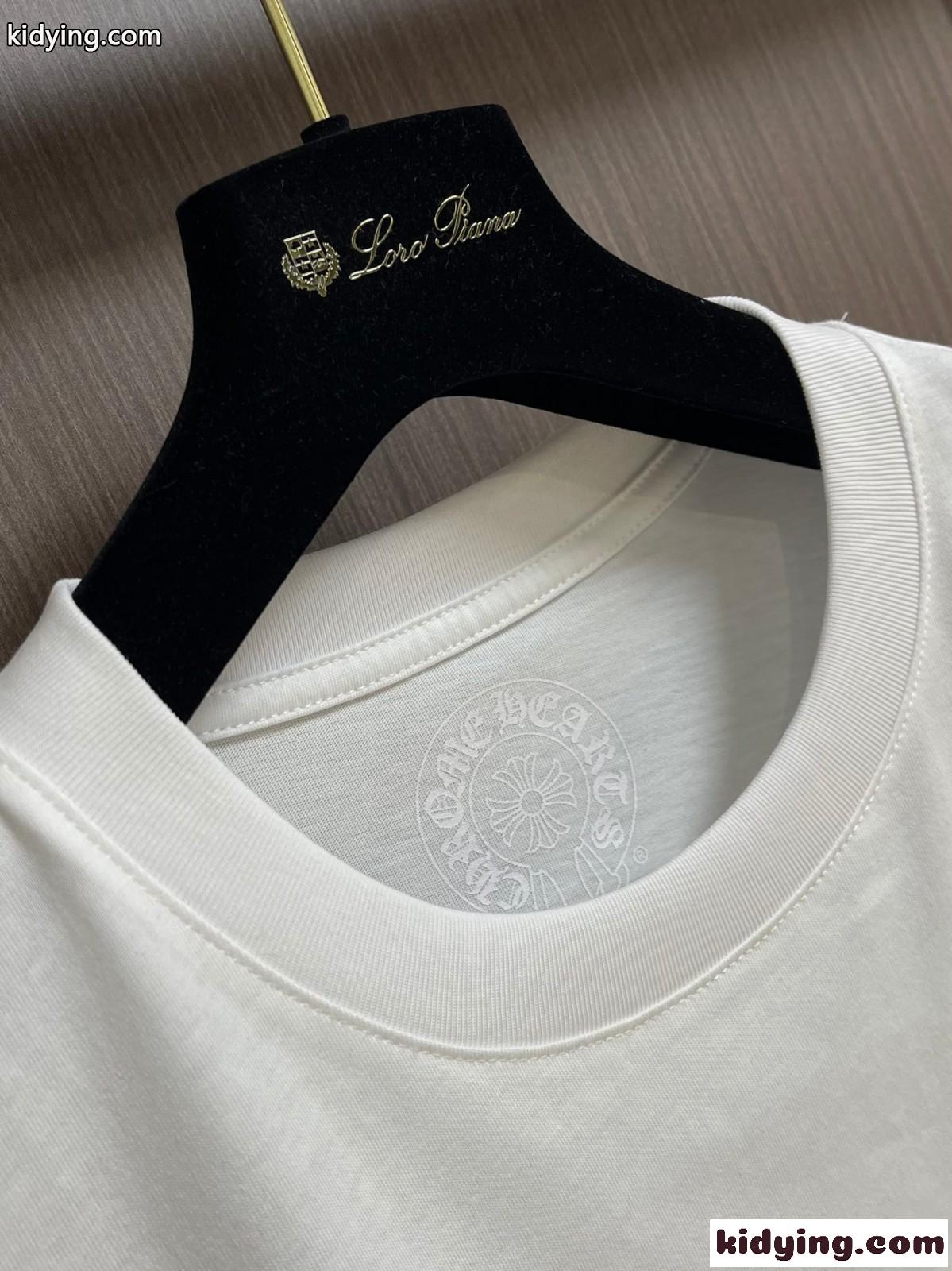 カジュアル プリント クロムハーツ Tシャツ コピー クルーネック 半袖Tシャツ ホワイト-3