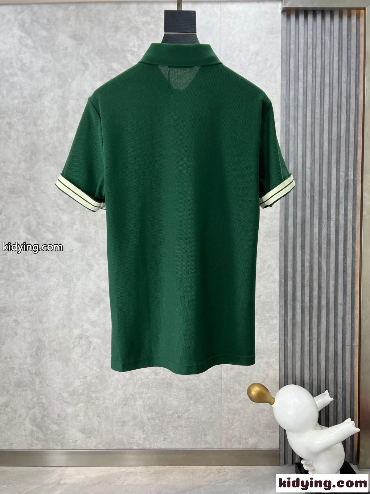 カジュアル コットン ポロシャツ バーバリー 半袖Tシャツ コピー グリーン-0