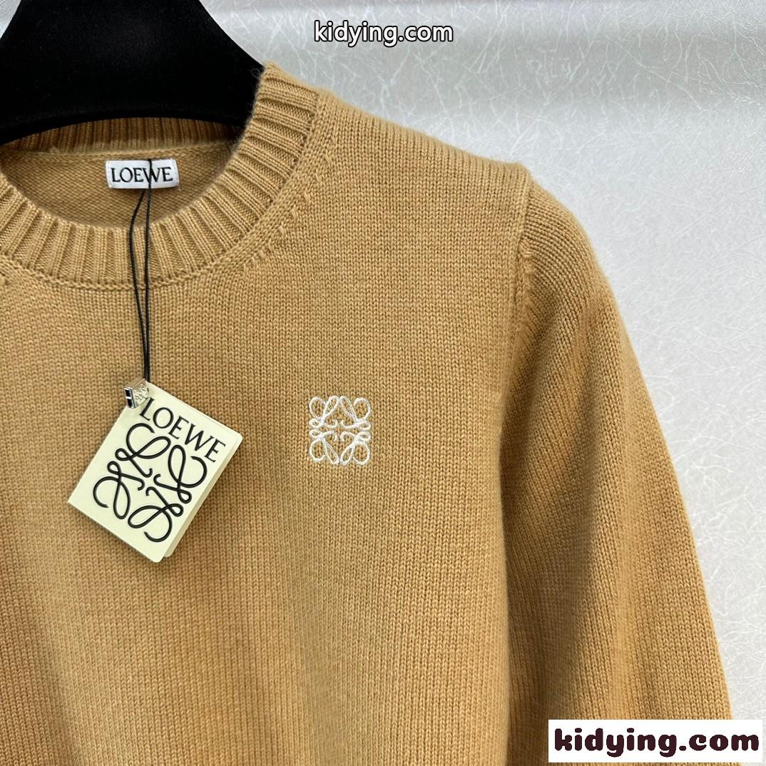 洗練された アナグラム 刺繍 ショート丈 カシミヤセーター ロエベ セーター コピー-0