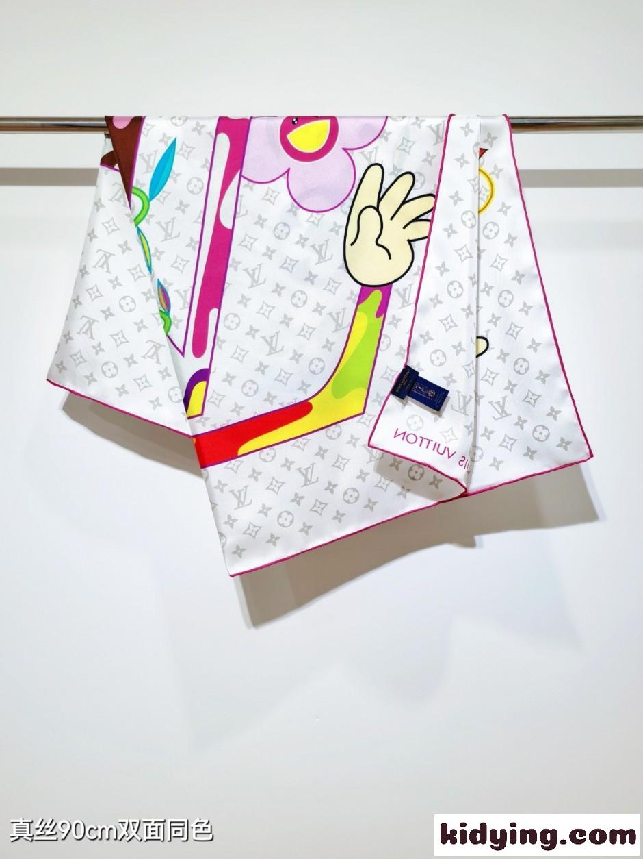 LV × TM カレ90・スーパーフラット ルイ・ヴィトン スカーフ コピー-3