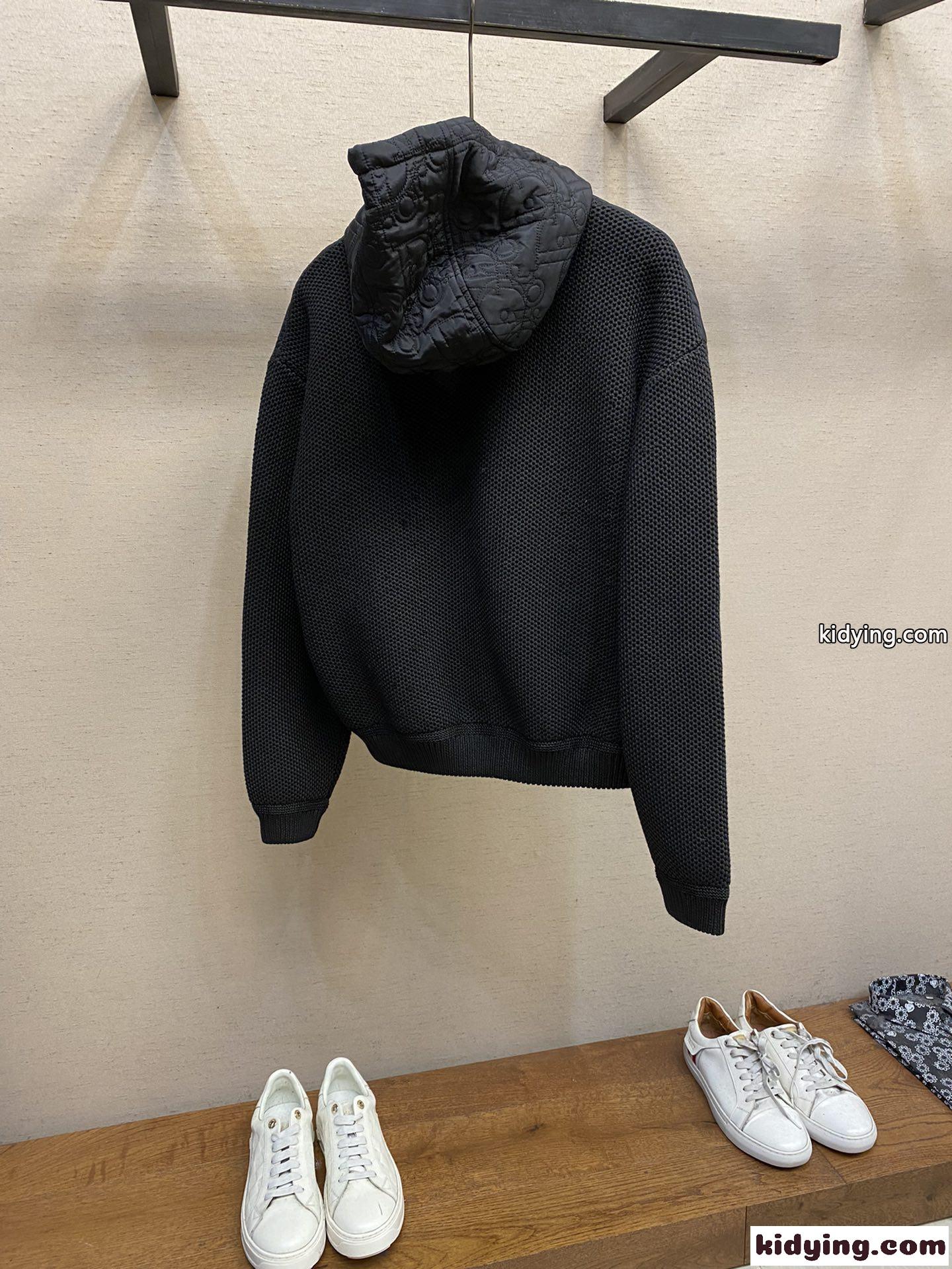 クリスチャン・ディオール ジャケット コピー ディオール オブリーク コットンブレンド ニット ブルゾンジャケット-0