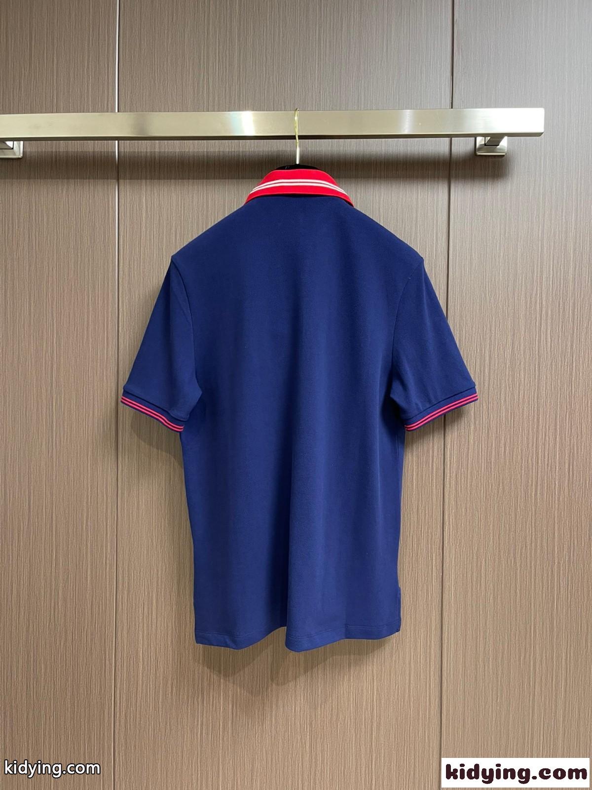 インターロッキングG コットンピケ ポロシャツ グッチ Tシャツ コピー メンズ ブルー-1