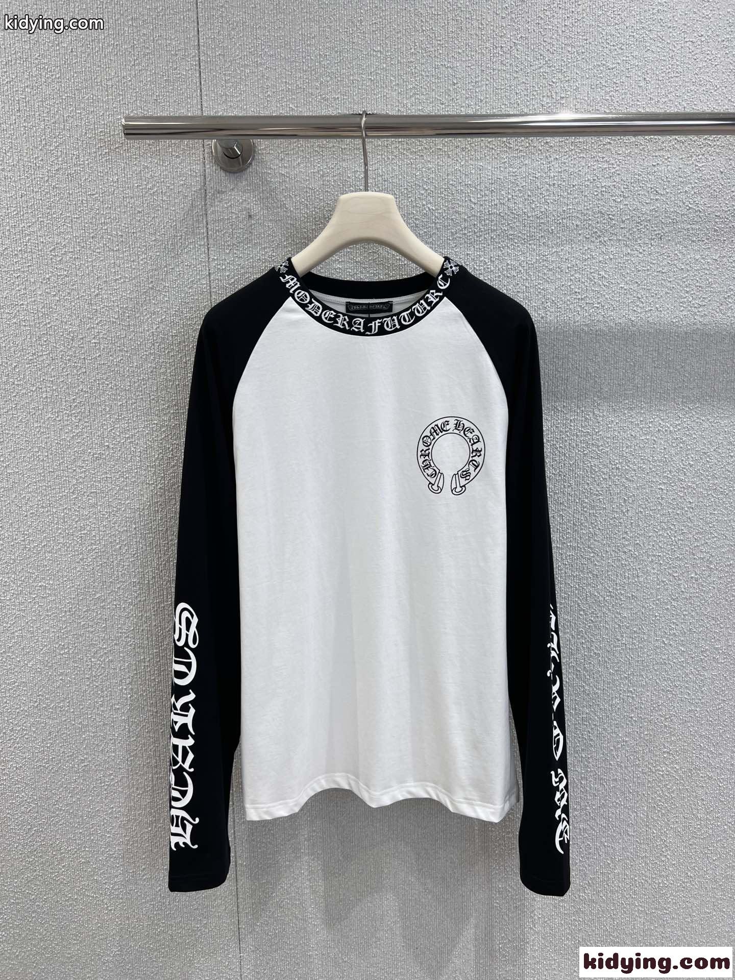 クロムハーツ Tシャツ 偽物 コットン ロゴプリント ラグランスリーブ 長袖Tシャツ-0