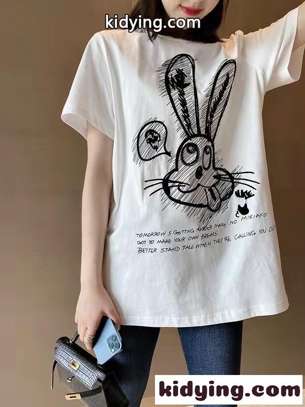 可愛い 刺繍入り おしゃれ ゆったり 合わせやすい 人気 クールネック ミュウミュウ 半袖tシャツ コピー レディース-3