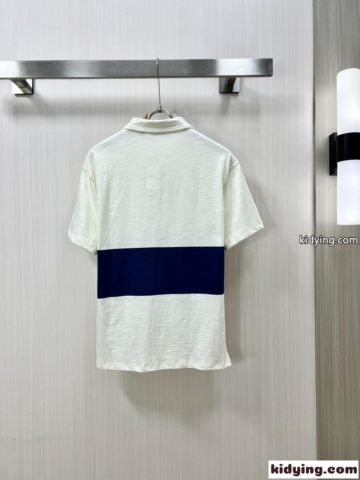 EKD ストライプ コットンポロシャツ バーバリー Tシャツ コピー ベージュ-1