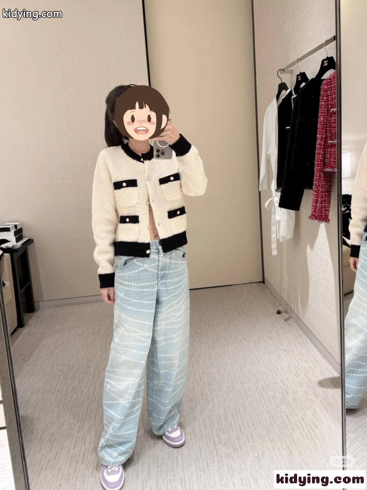 長く使えるデザイン&ココマークボタンカーディガン シャネル ニット コピー ホワイト-5