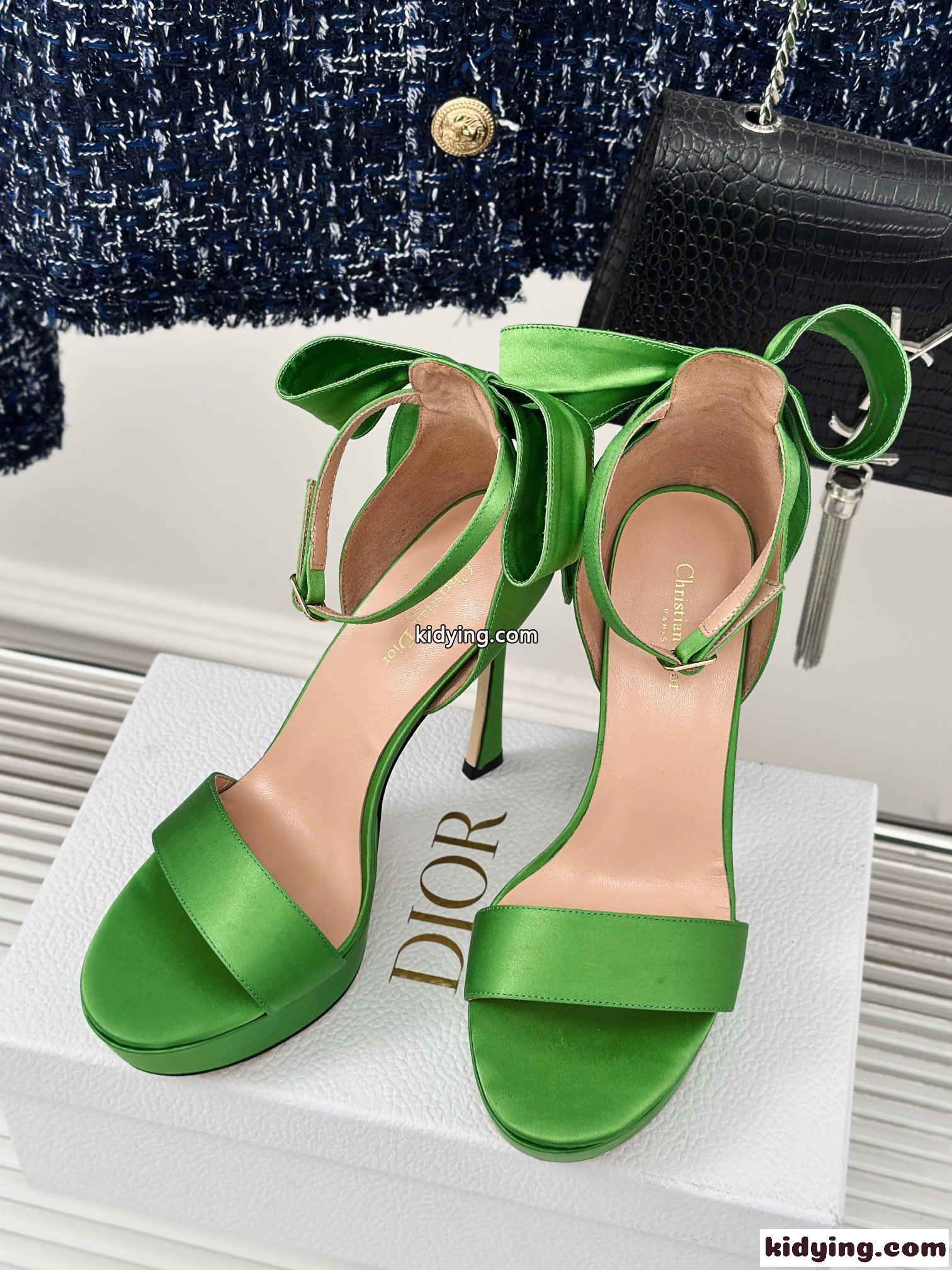 Mlle Dior ヒールサンダル クリスチャン・ディオール サンダル コピー グリーン-2
