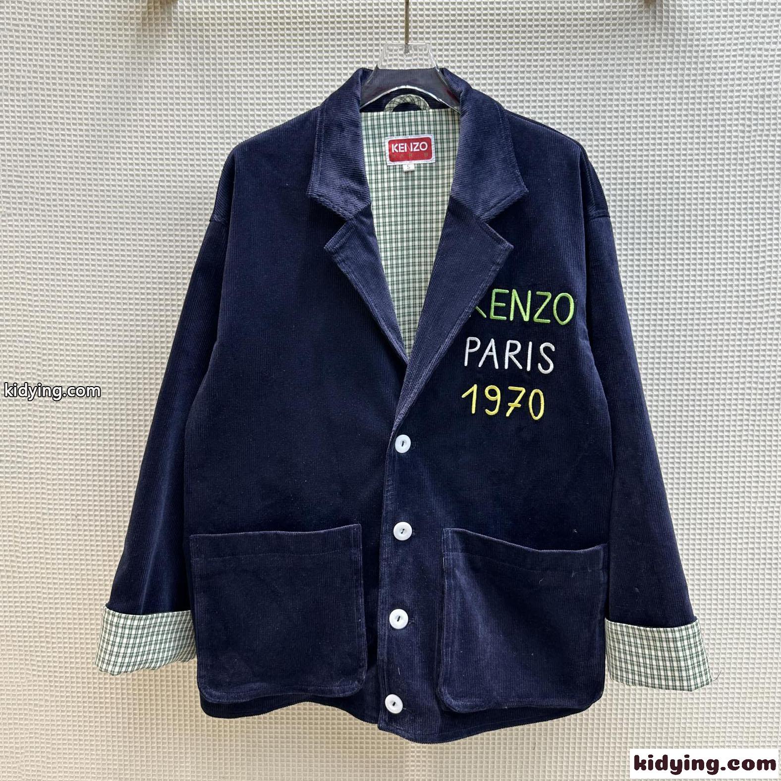 カジュアル 上品 テーラードカラー コットン ロゴ 刺繍 ケンゾー ジャケット コピー ユニセックス-2