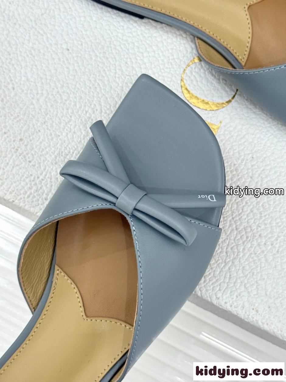 洗練された Dior Bow スライド クリスチャン・ディオール サンダル コピー グレー-3