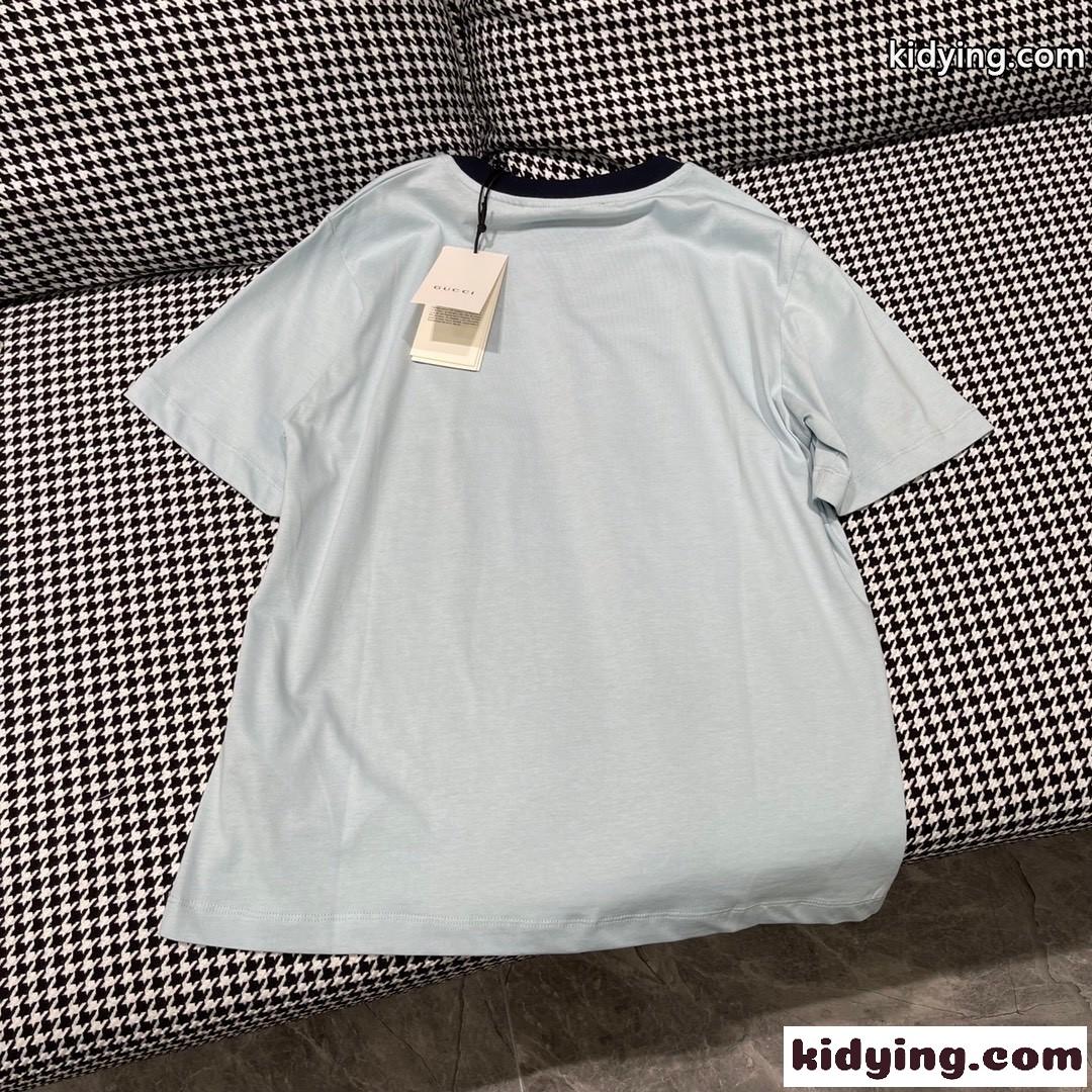 人気 グッチ Tシャツ コピー ゆったり 半袖 お洒落 プリント クルーネック トップス-4
