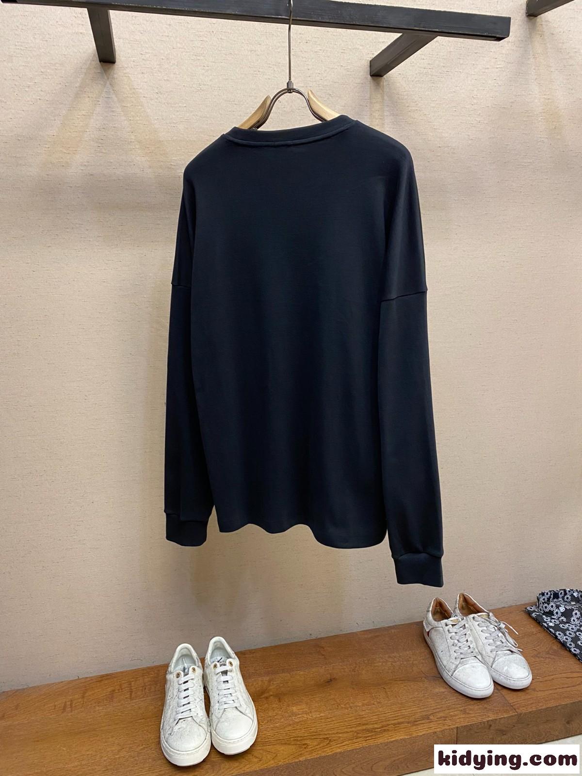 オーバーサイズフィット ロングスリーブTシャツ ロエベ Tシャツ コピー ブラック-0