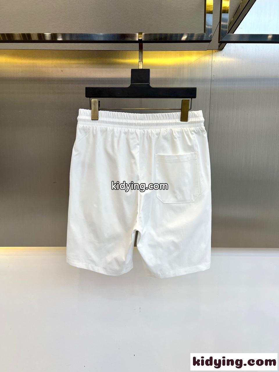 シンプル ロゴ入り ショートパンツ ロエベ パンツ 偽物 メンズ ホワイト-1