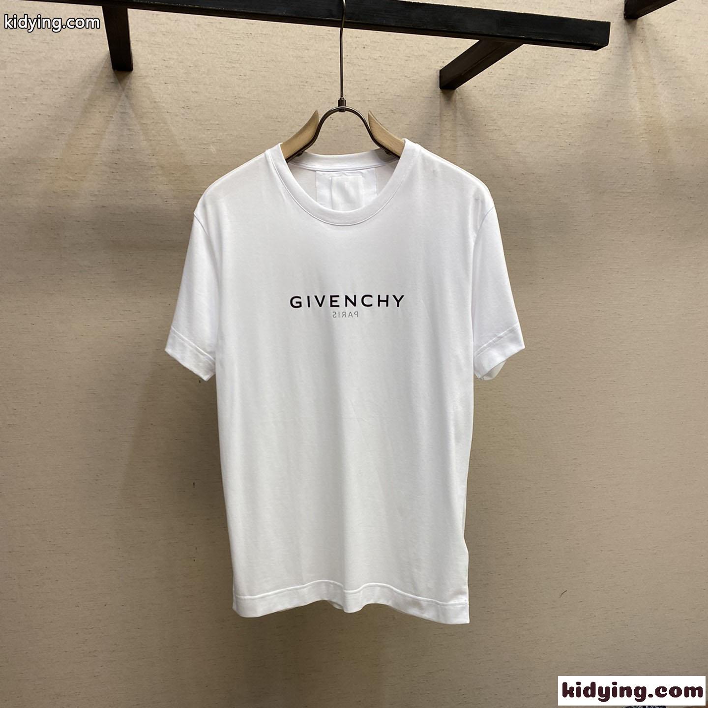 シンプル ロゴ プリント クルーネック ジバンシィ Tシャツ コピー 半袖 トップス-0
