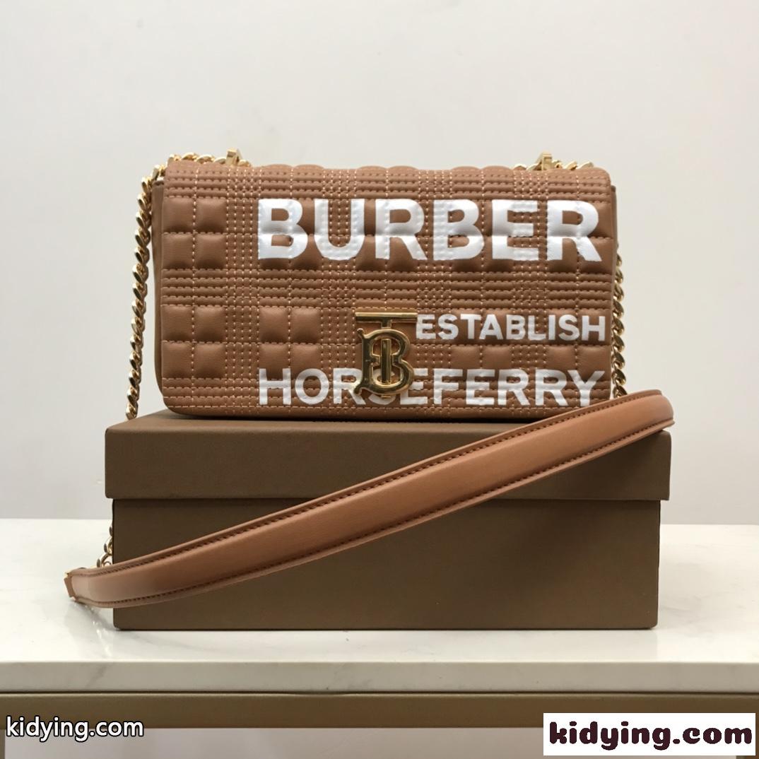 ホースフェリープリント キルティング スモール ローラバッグ バーバリー バッグ コピー ショルダーバッグ ブラウン-1
