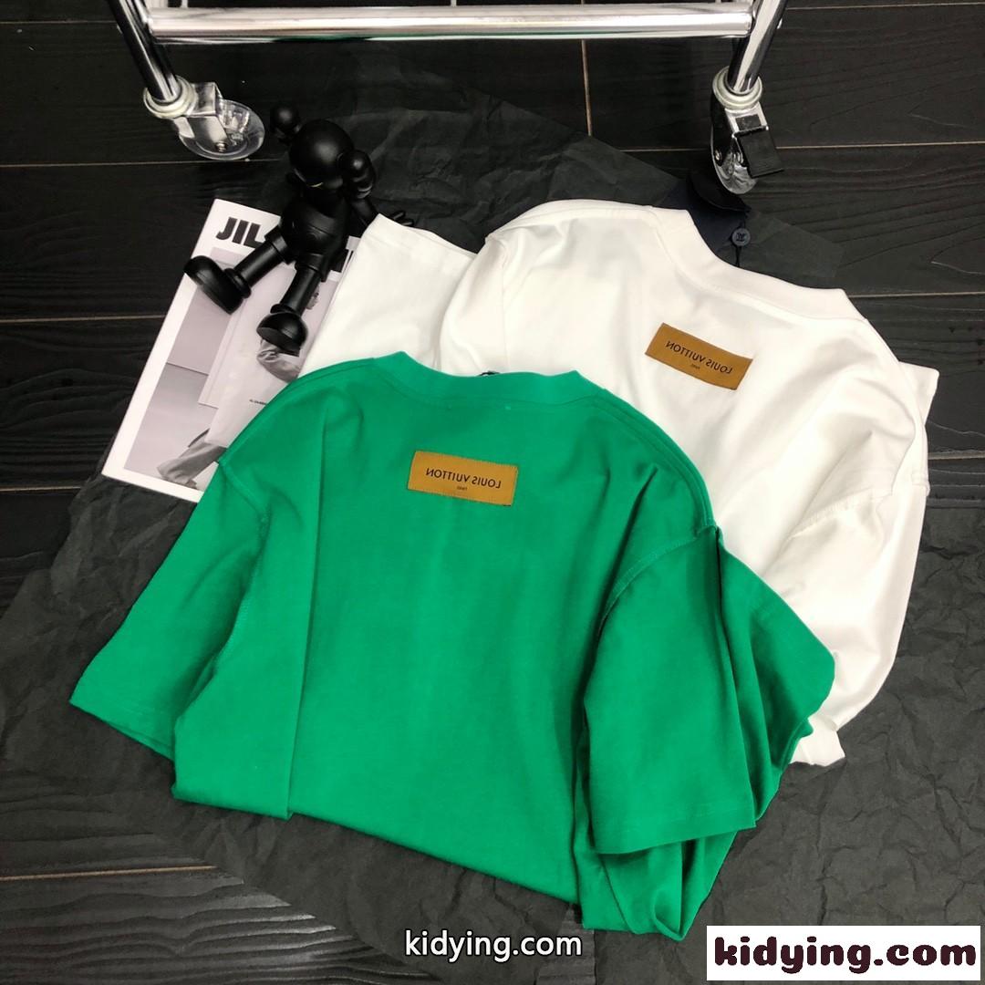人気 ルイ・ヴィトン Tシャツ コピー 春夏 半袖 トップス カジュアル シンプル おしゃれ ロゴ プリント ゆったり-3