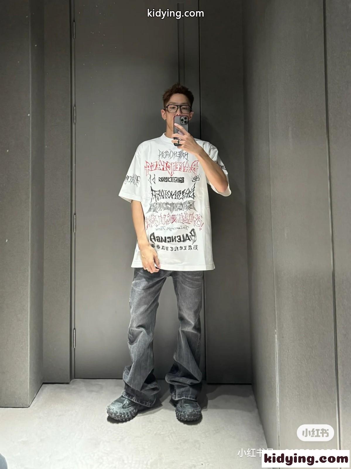 人気 オーバーサイズ 半袖Tシャツ バレンシアガ Tシャツ 偽物 ユニセックス ホワイト-2