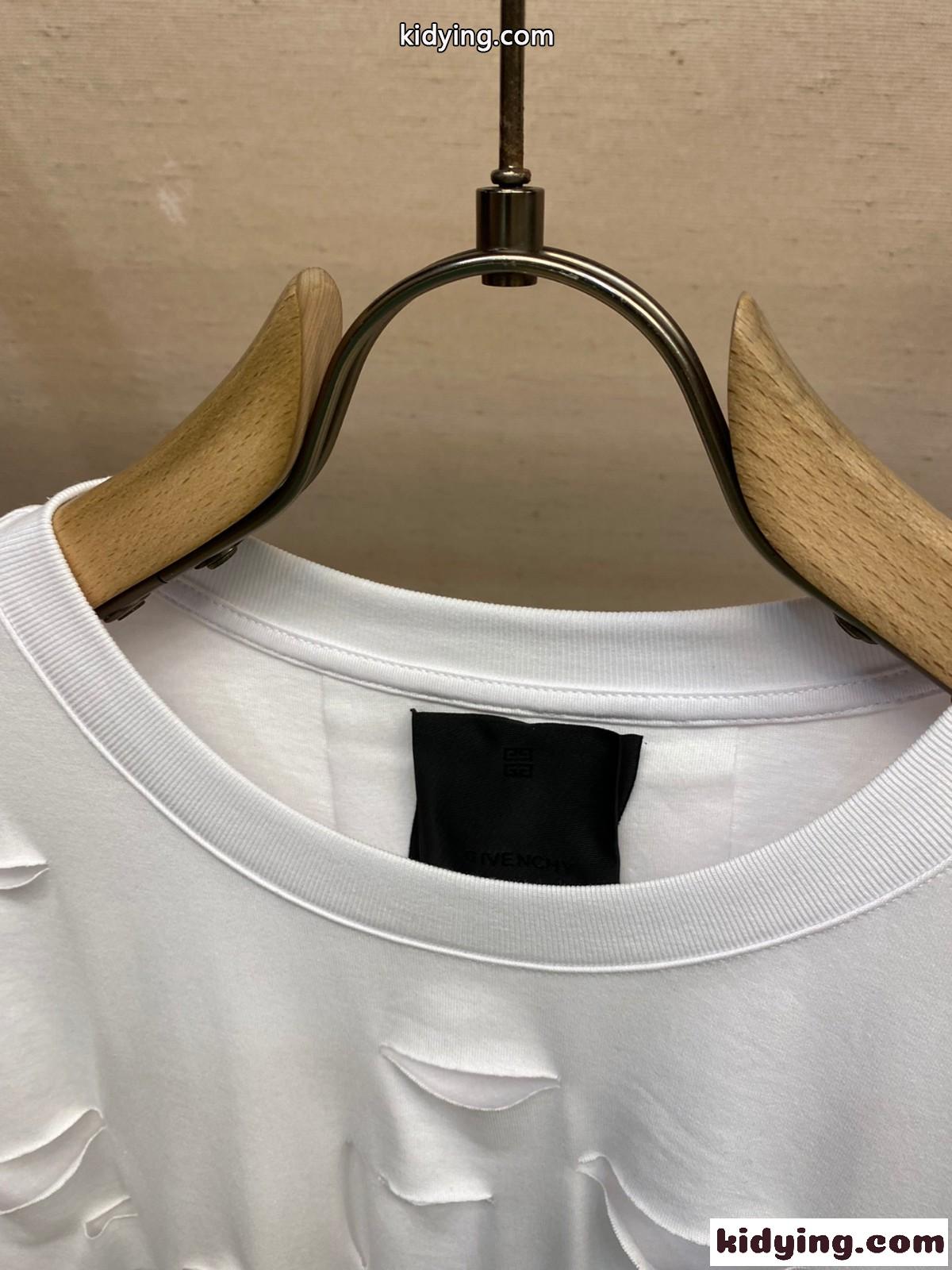 ダメージ加工 おしゃれクルーネックコットン ジバンシィ Tシャツ コピー 半袖 トップス-1