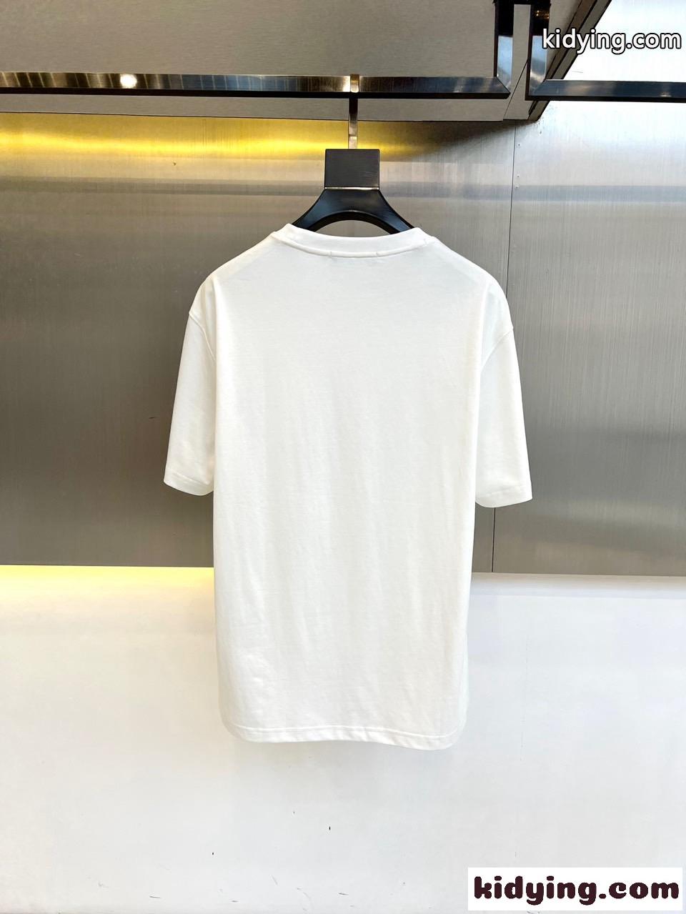 シンプル ロゴ クルーネック 半袖Tシャツ ドルチェ&ガッバーナ Tシャツ 偽物 ホワイト-3