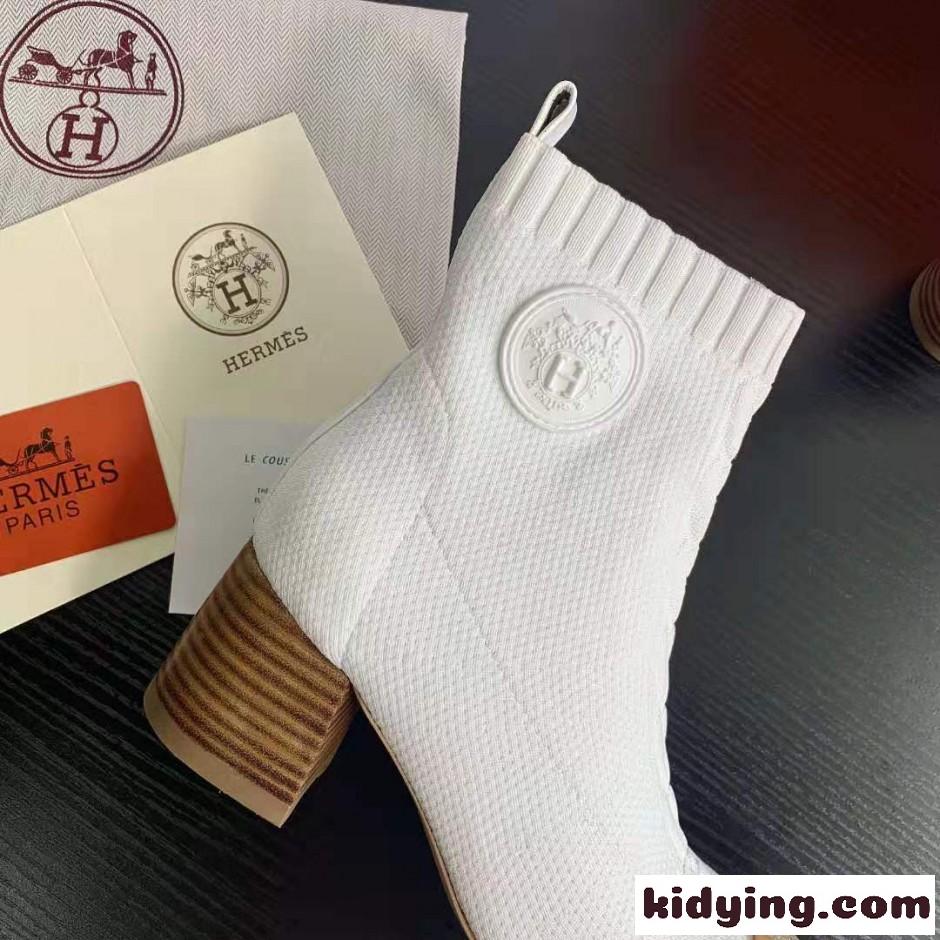 HERMES エルメス ジェナ ショートブーツ コピー アンクルブーツ ホワイト-4